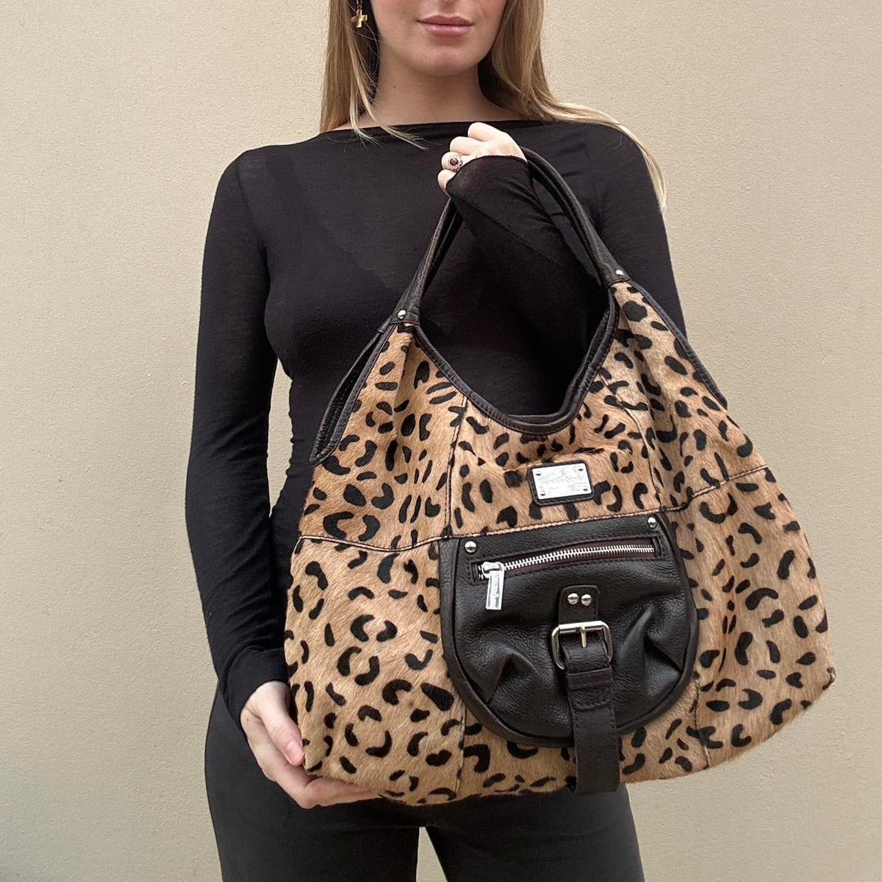 Vintage 00s leopard pony skin bag
