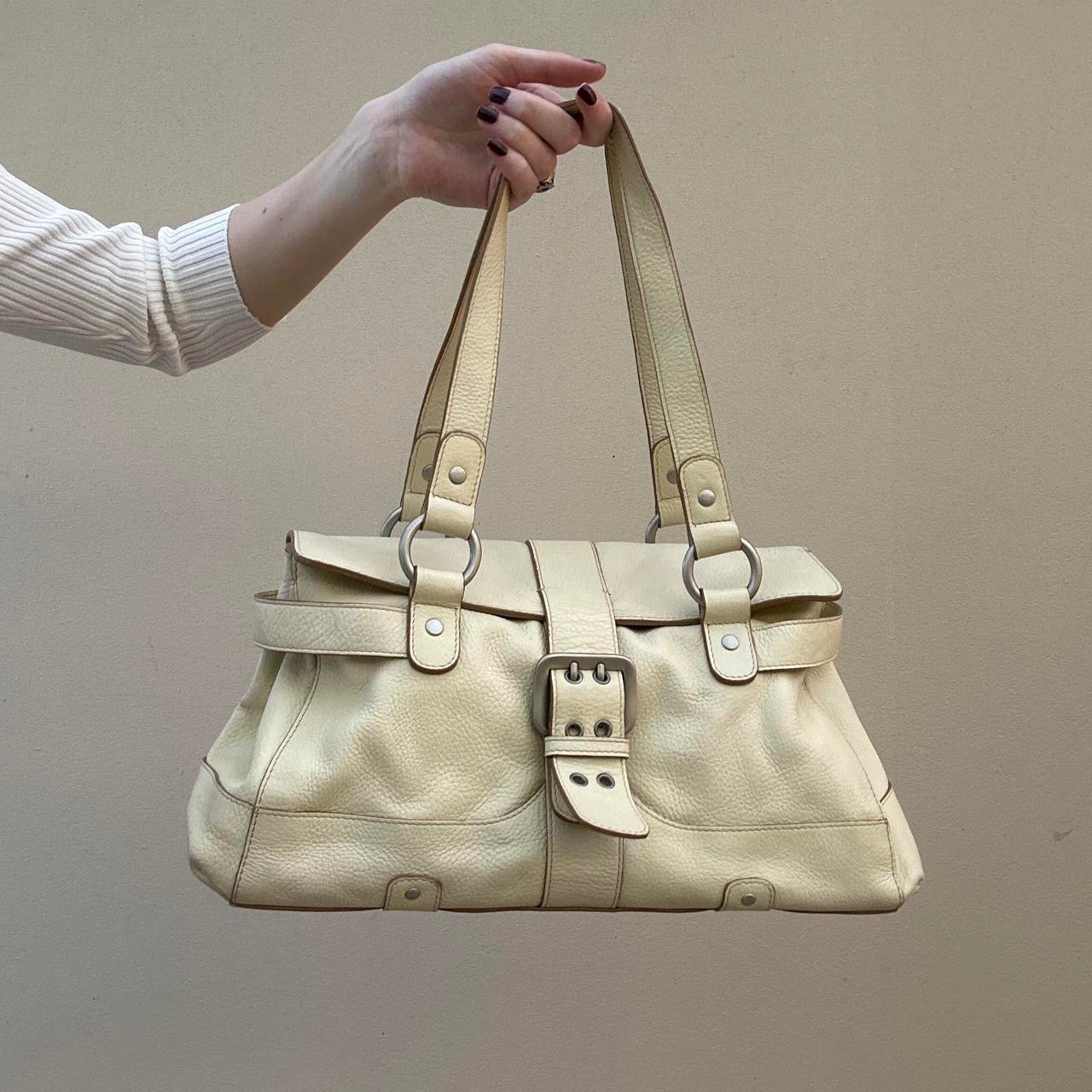 Vintage 00s pale yellow leather bag