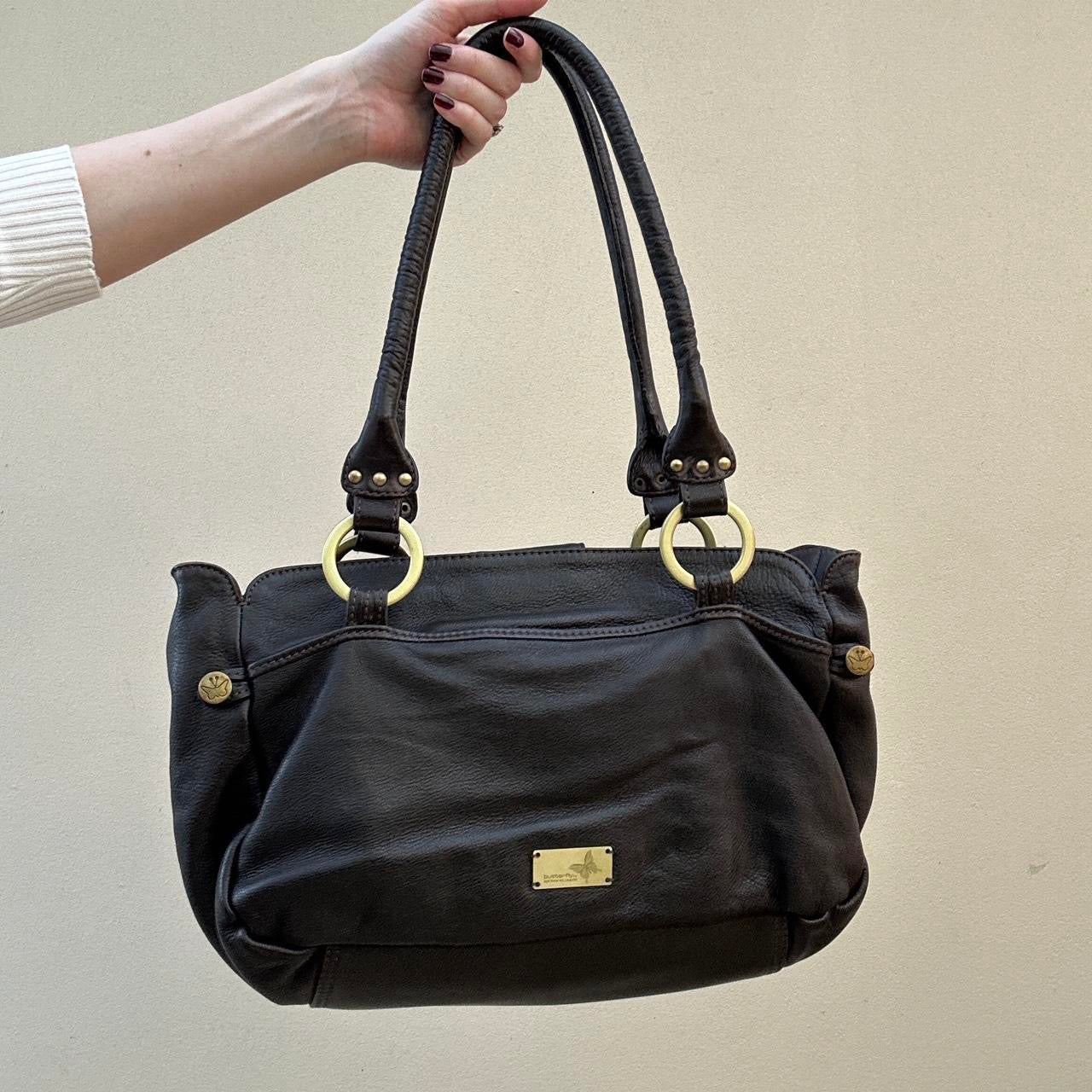 Vintage Brown leather shoulder bag
