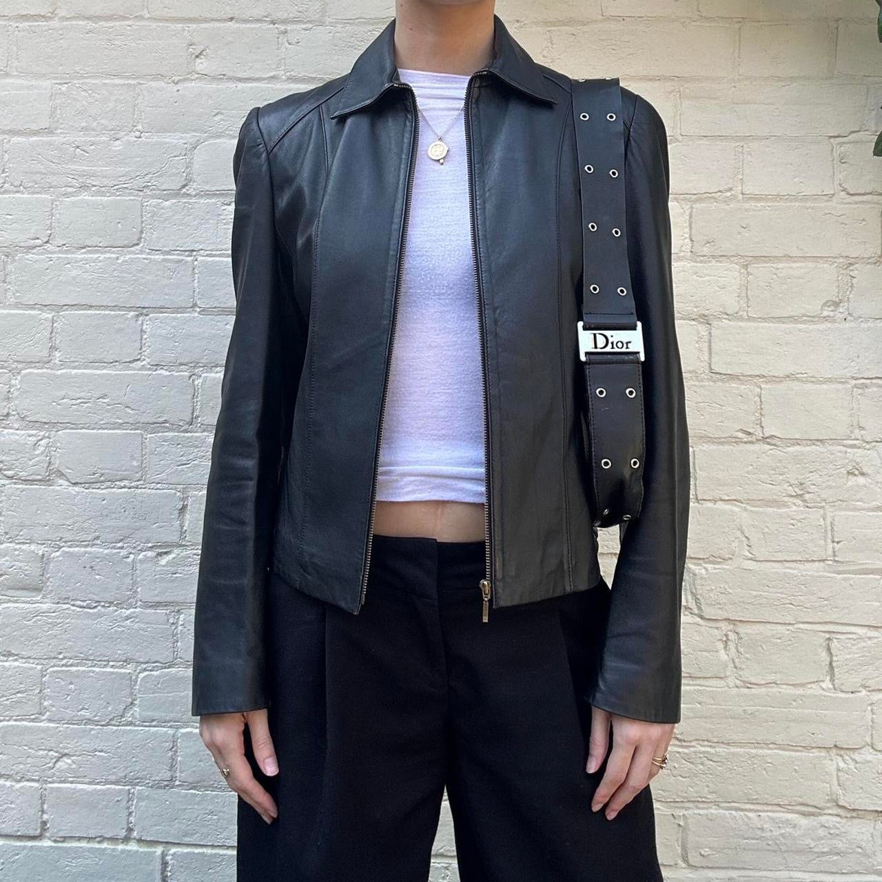 Vintage 00s black leather jacket