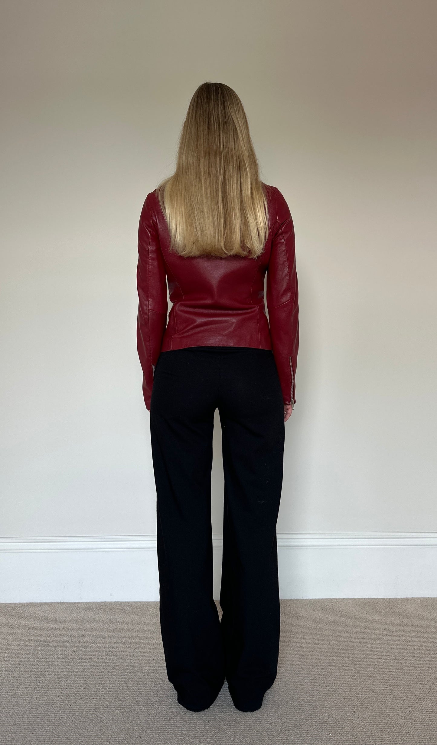Vintage red leather jacket