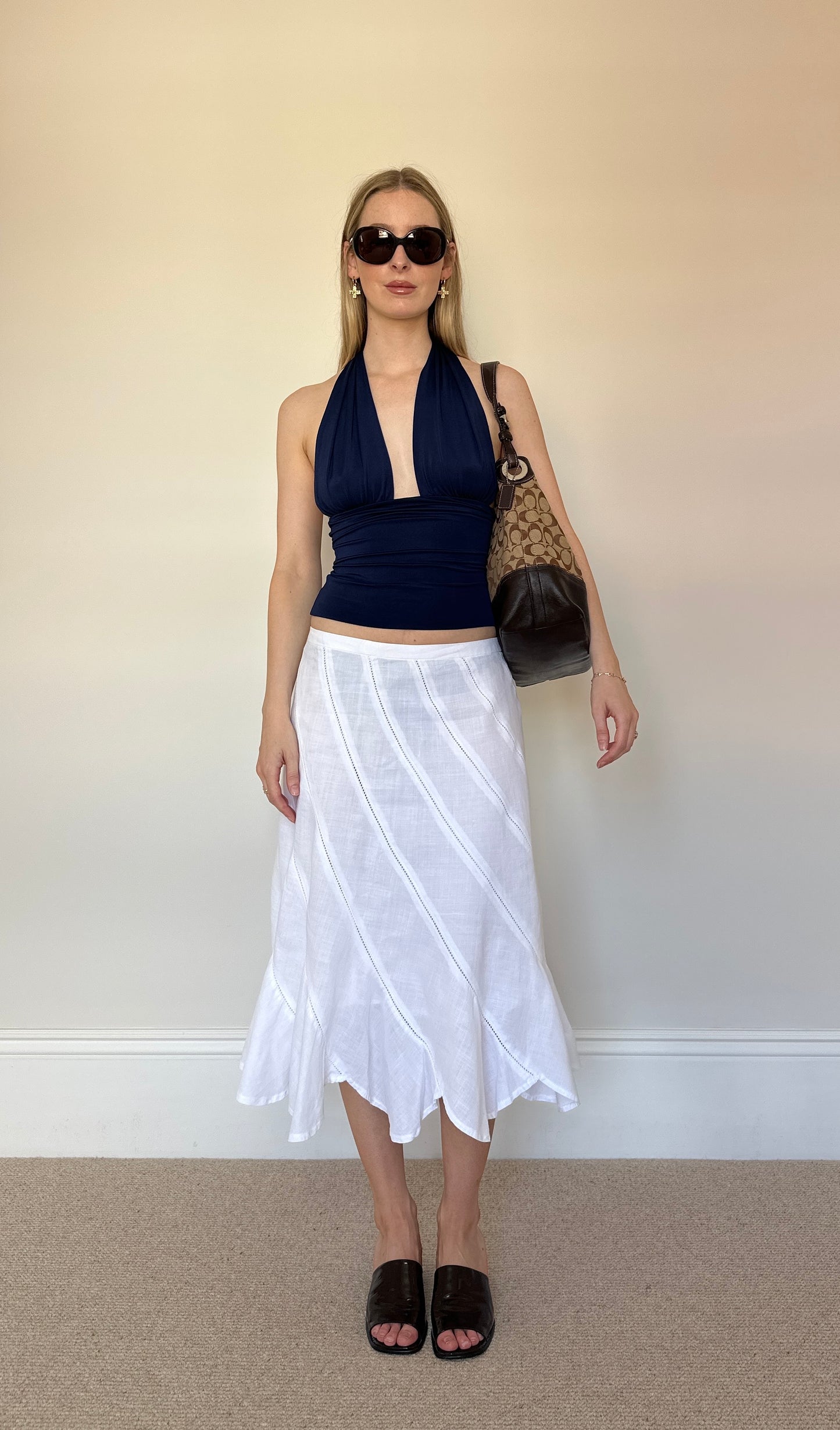 Vintage white floaty skirt