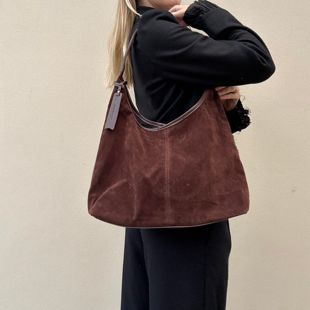 Vintage brown suede-like bag