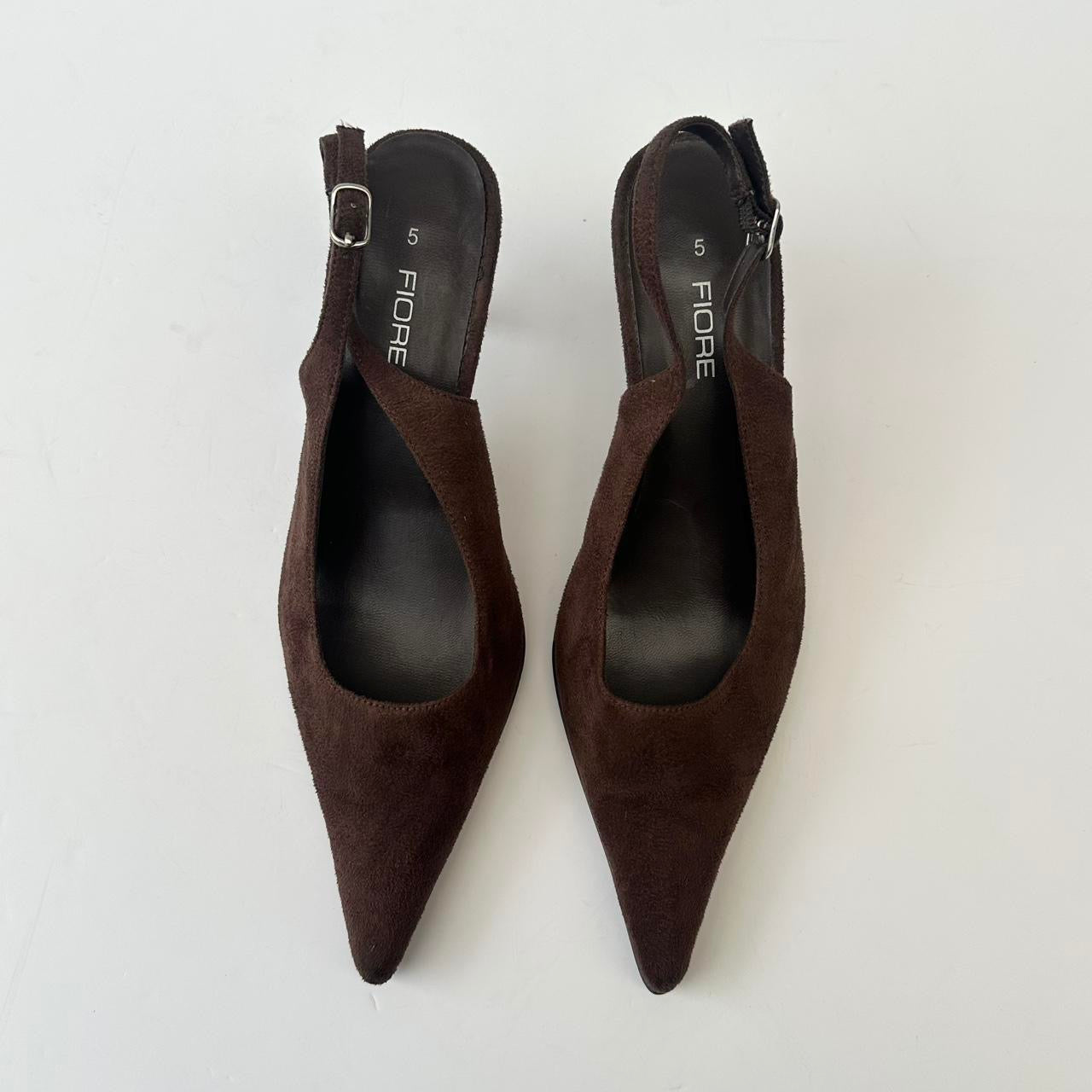Vintage 00s brown sling back heels