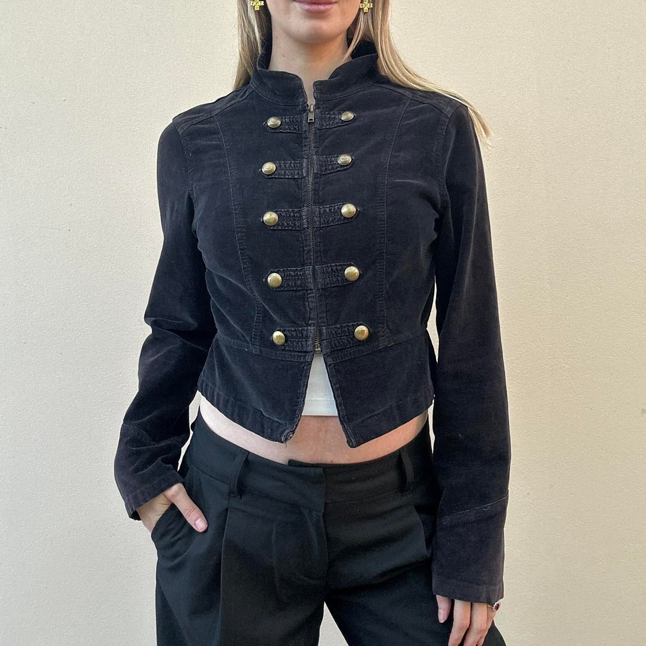 Vintage 00s military style jacket - zips up