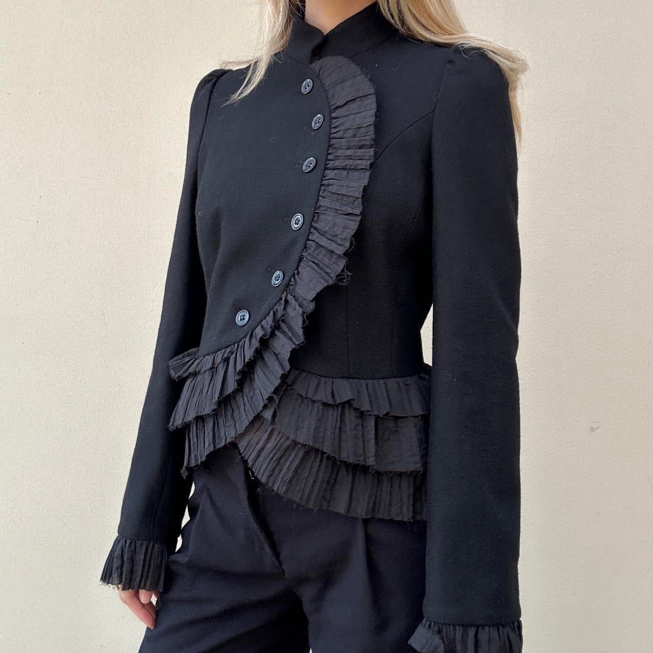 Vintage 00s ruffle asymmetric jacket