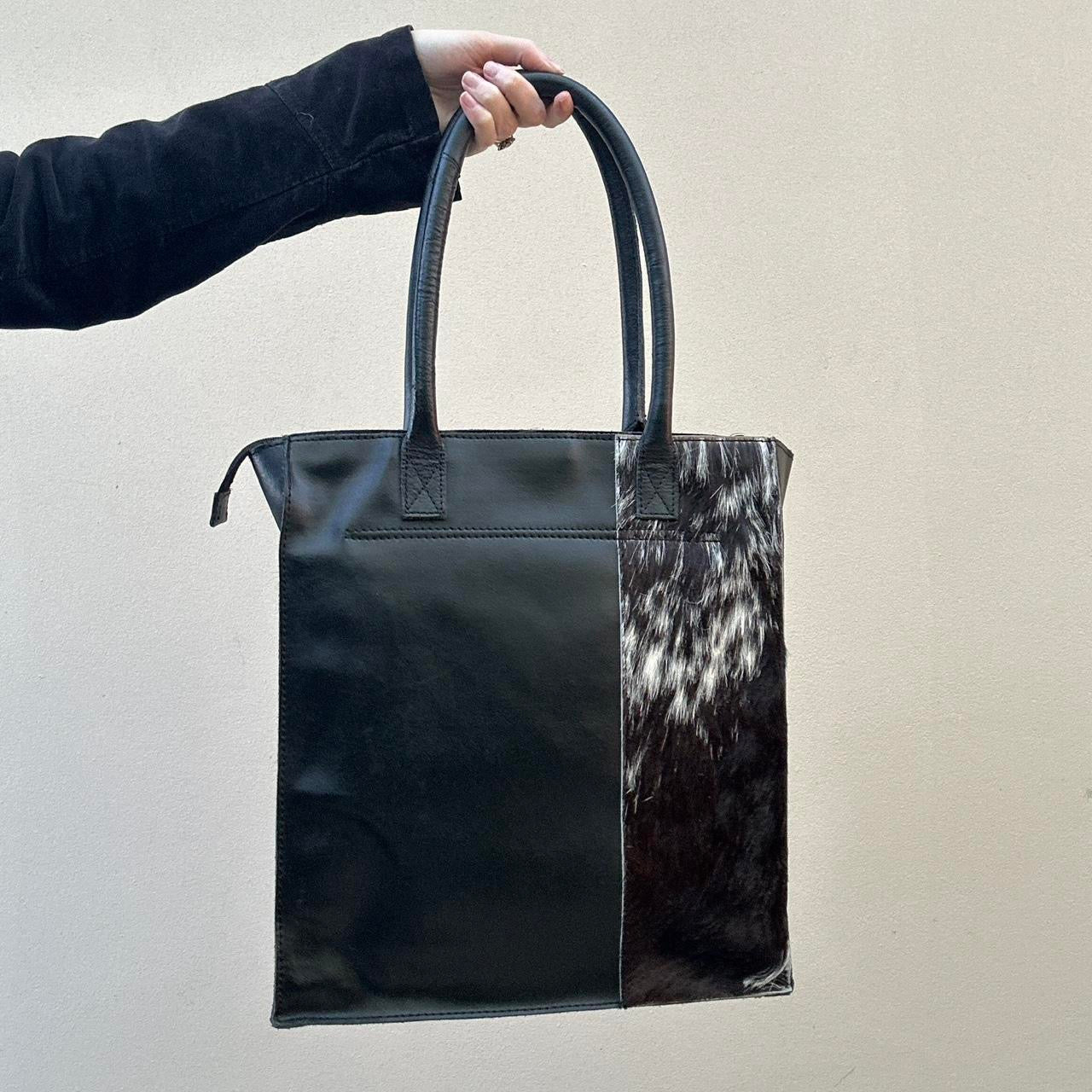 Vintage 90s black cow hide bag