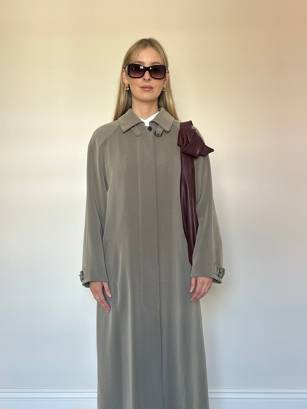 Vintage Khaki Longline Trench Coat