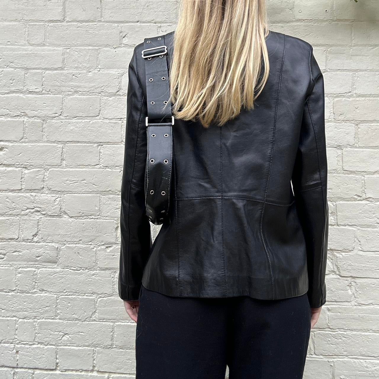 Vintage 00s black leather jacket