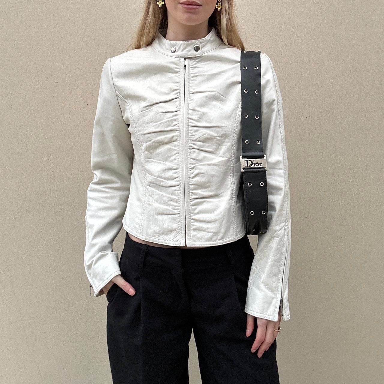 Vintage 00s white rutched jacket
