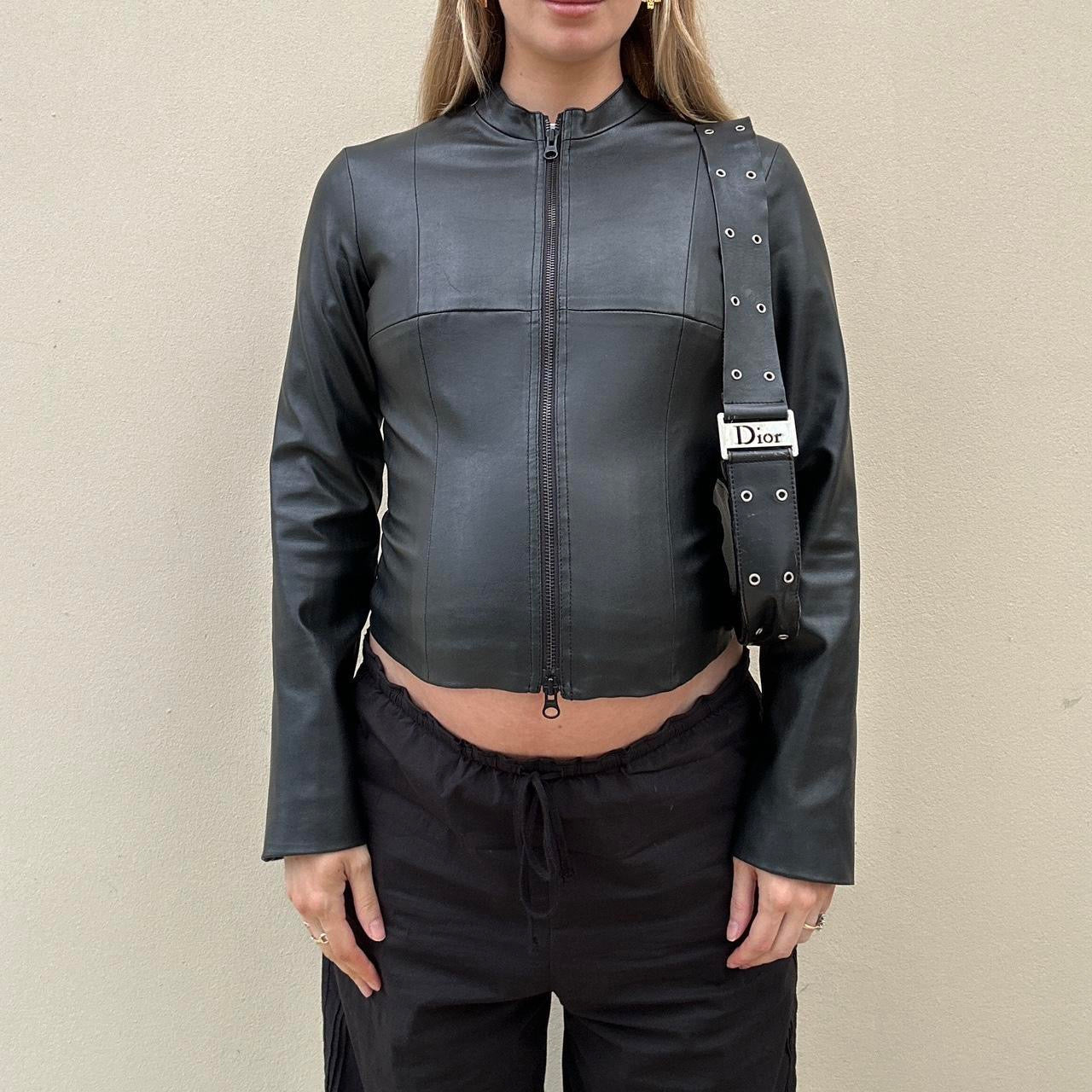 Vintage 00s black leather jacket