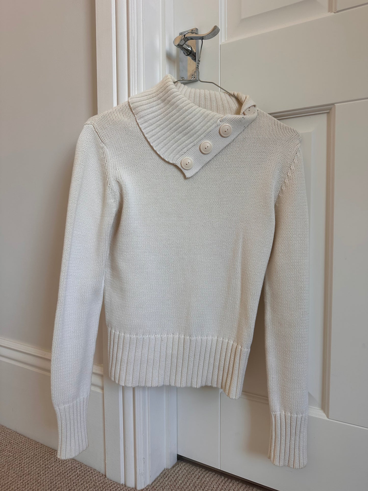 white button jumper