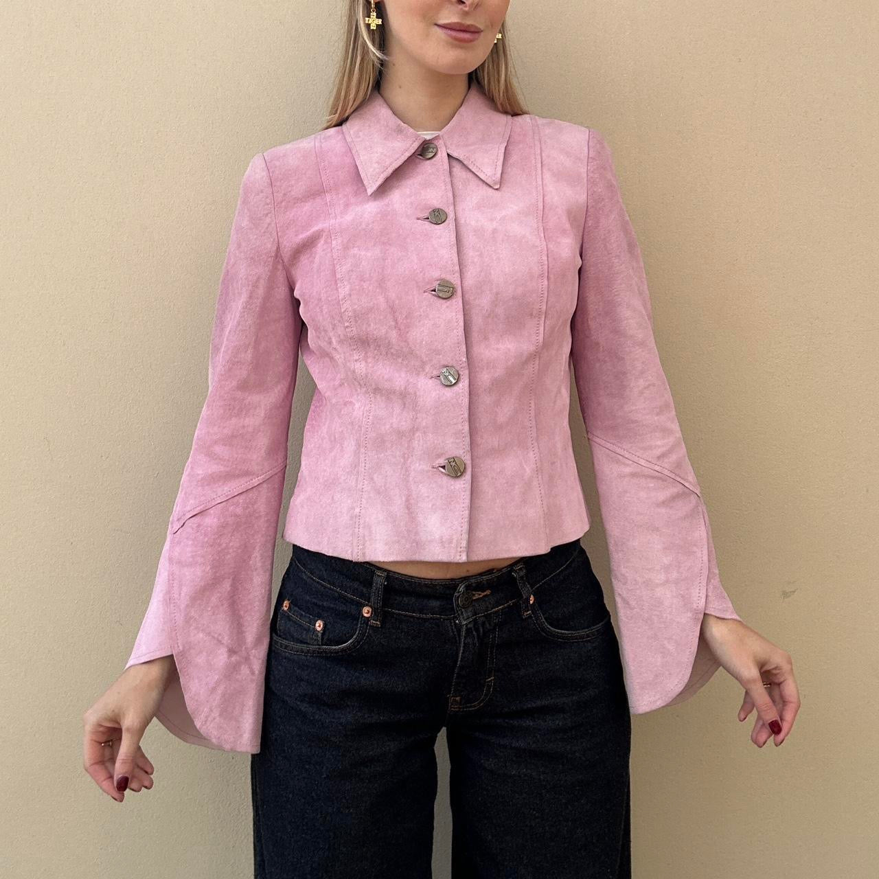Vintage 00s pink suede jacket