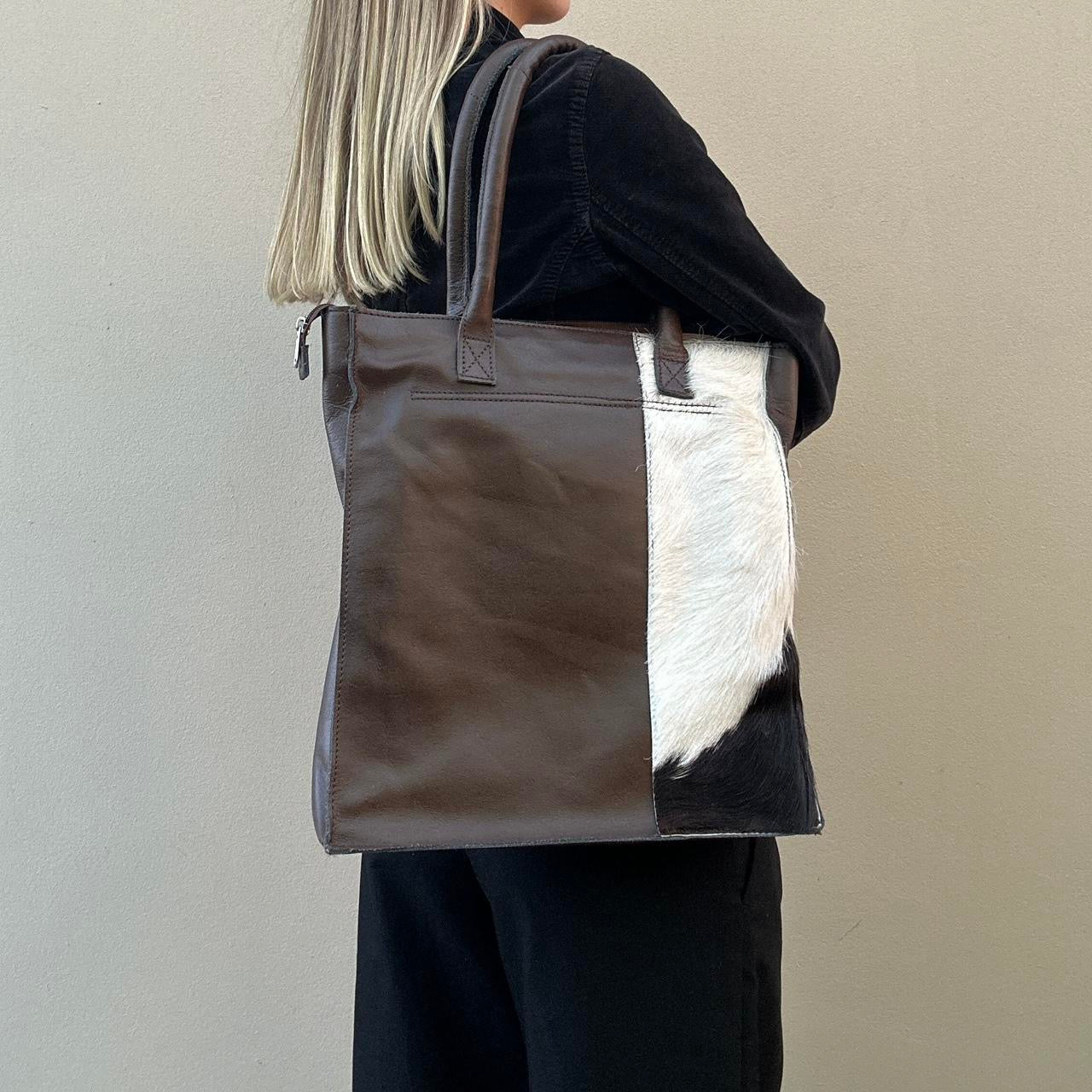 Vintage 90s brown cow hide bag