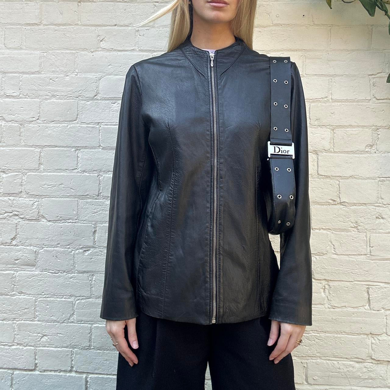 Vintage 00s zip leather jacket