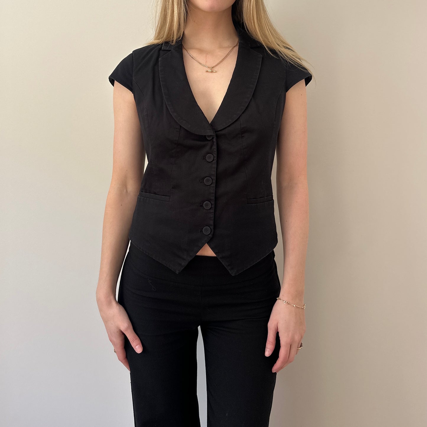 Vintage black waistcoat top