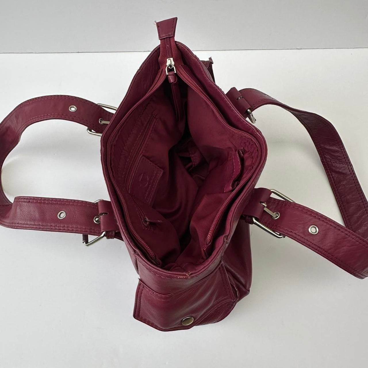 Vintage 00s raspberry leather bag
