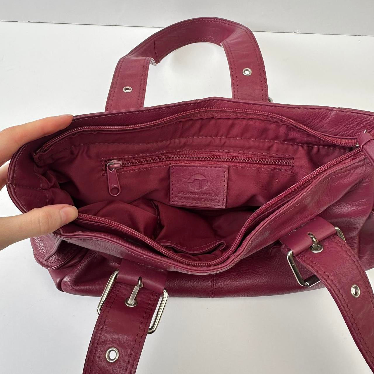 Vintage 00s raspberry leather bag