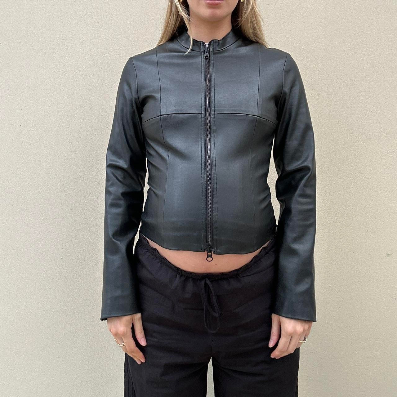 Vintage 00s black leather jacket