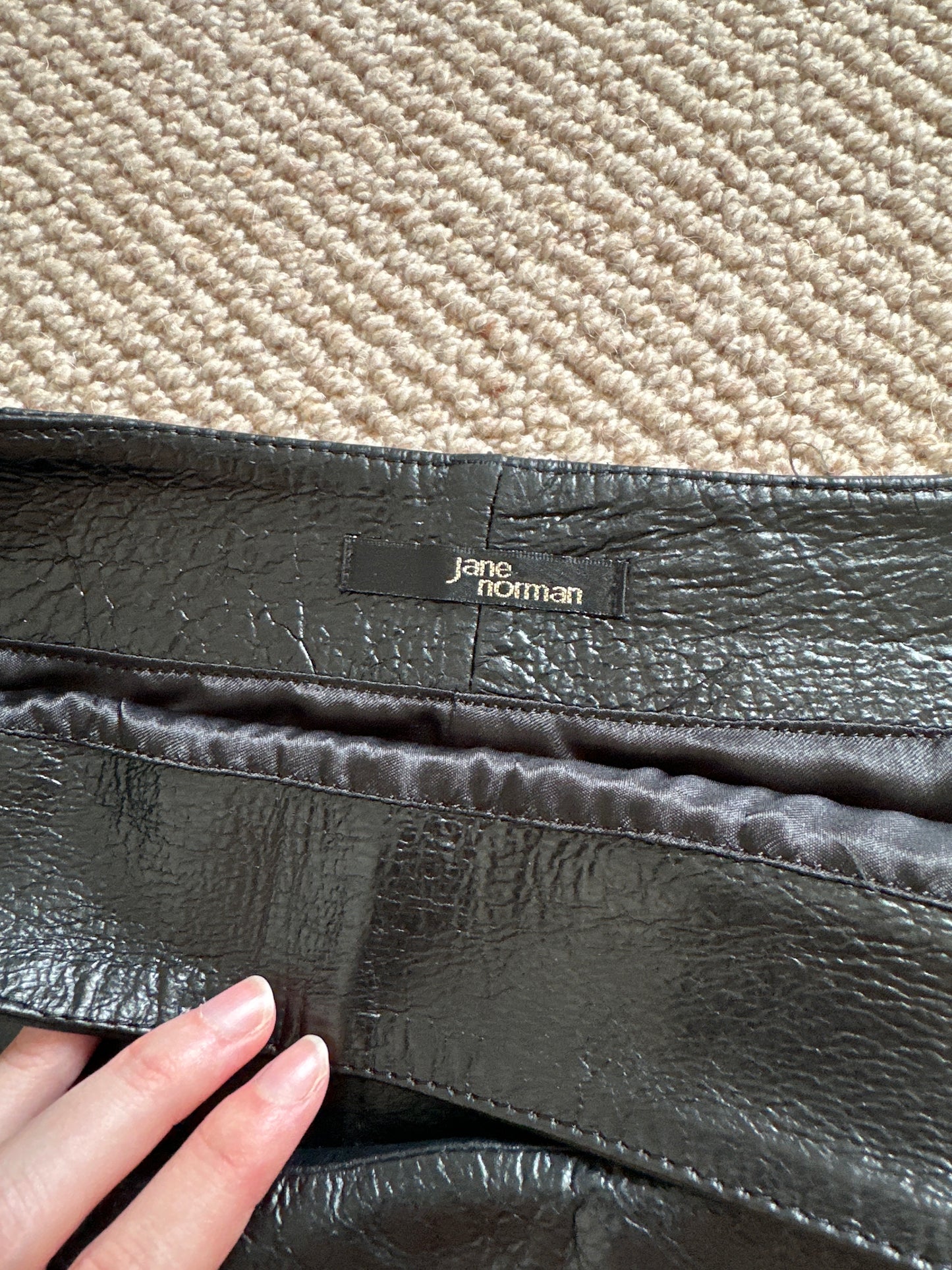 Vintage genuine leather mini skirt