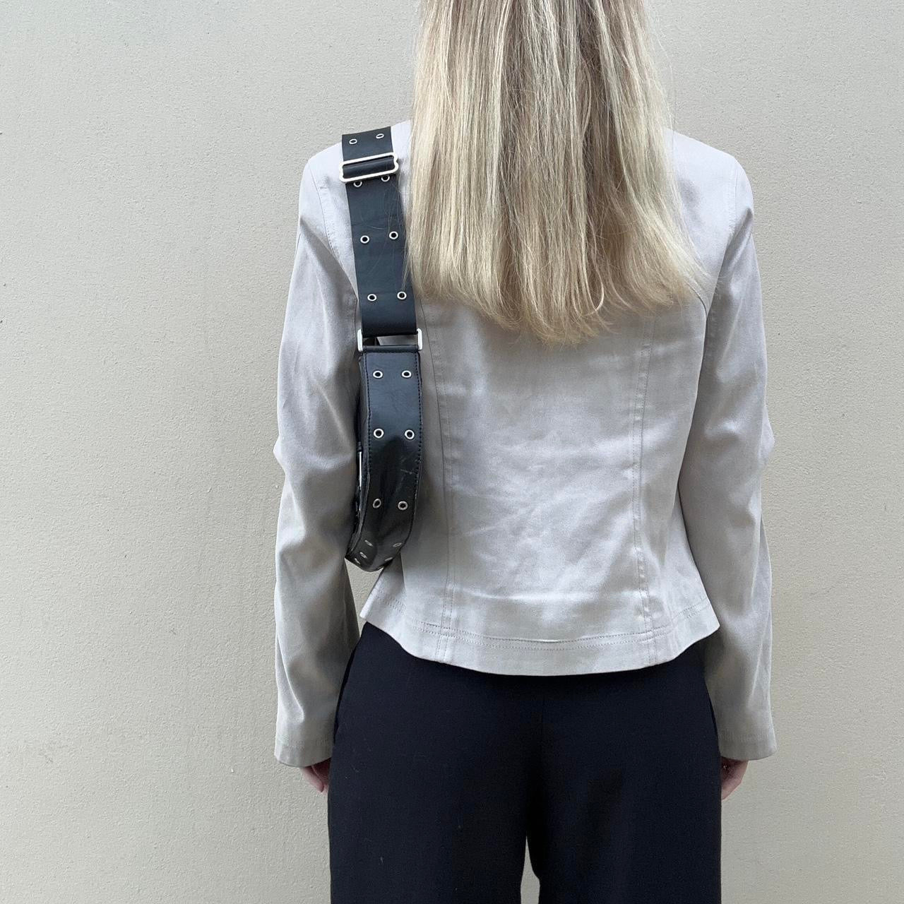 Vintage 00s faux suede biker jacket