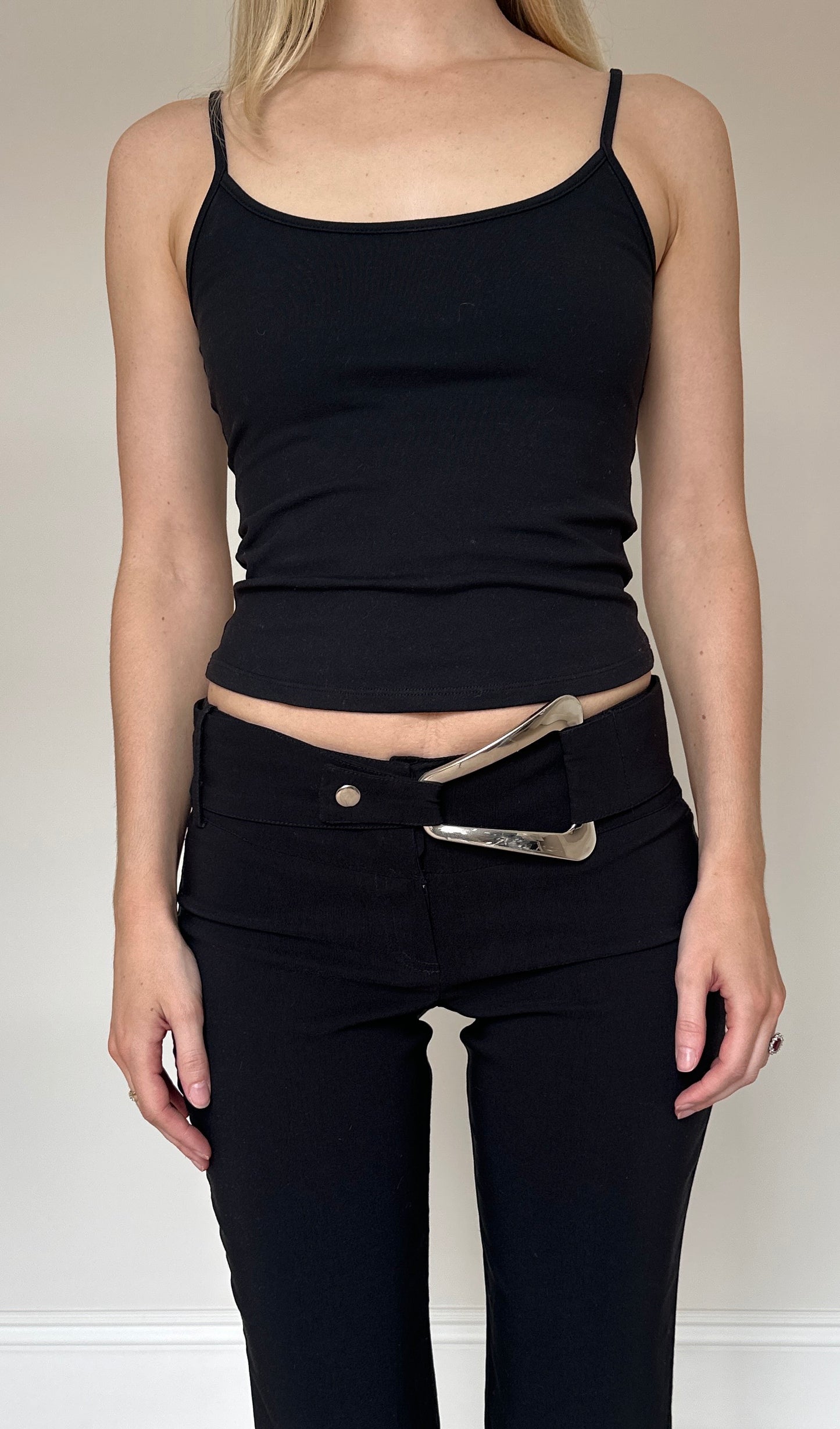 Vintage 00s Silver Belt Trousers