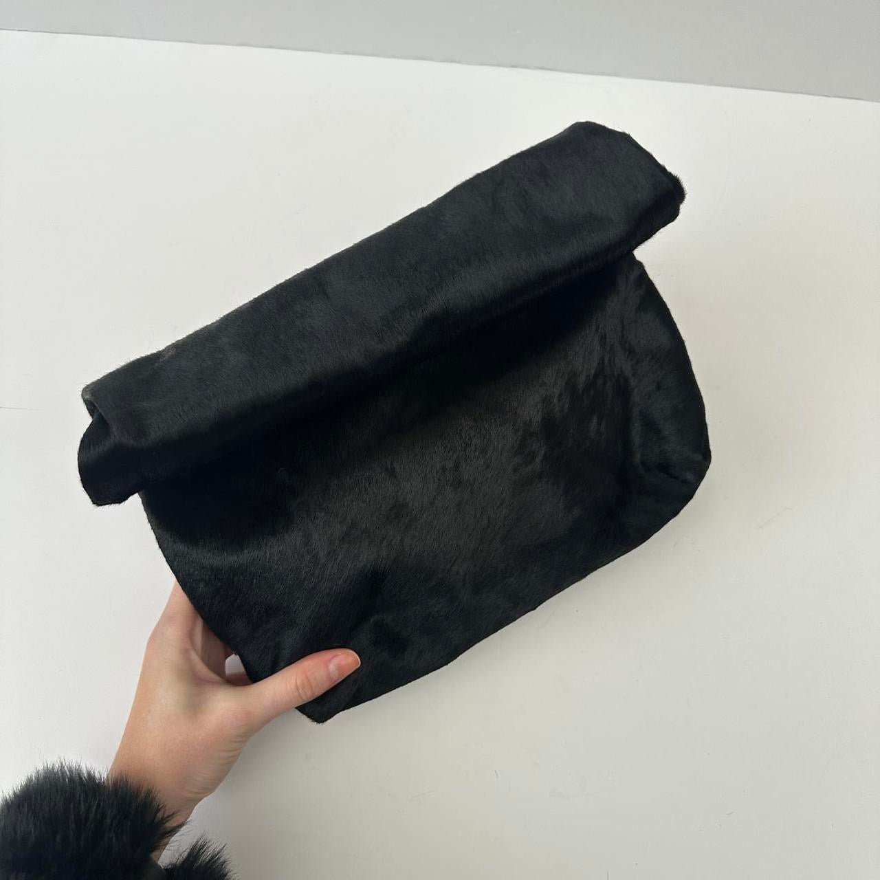 Vintage pony skin clutch bag