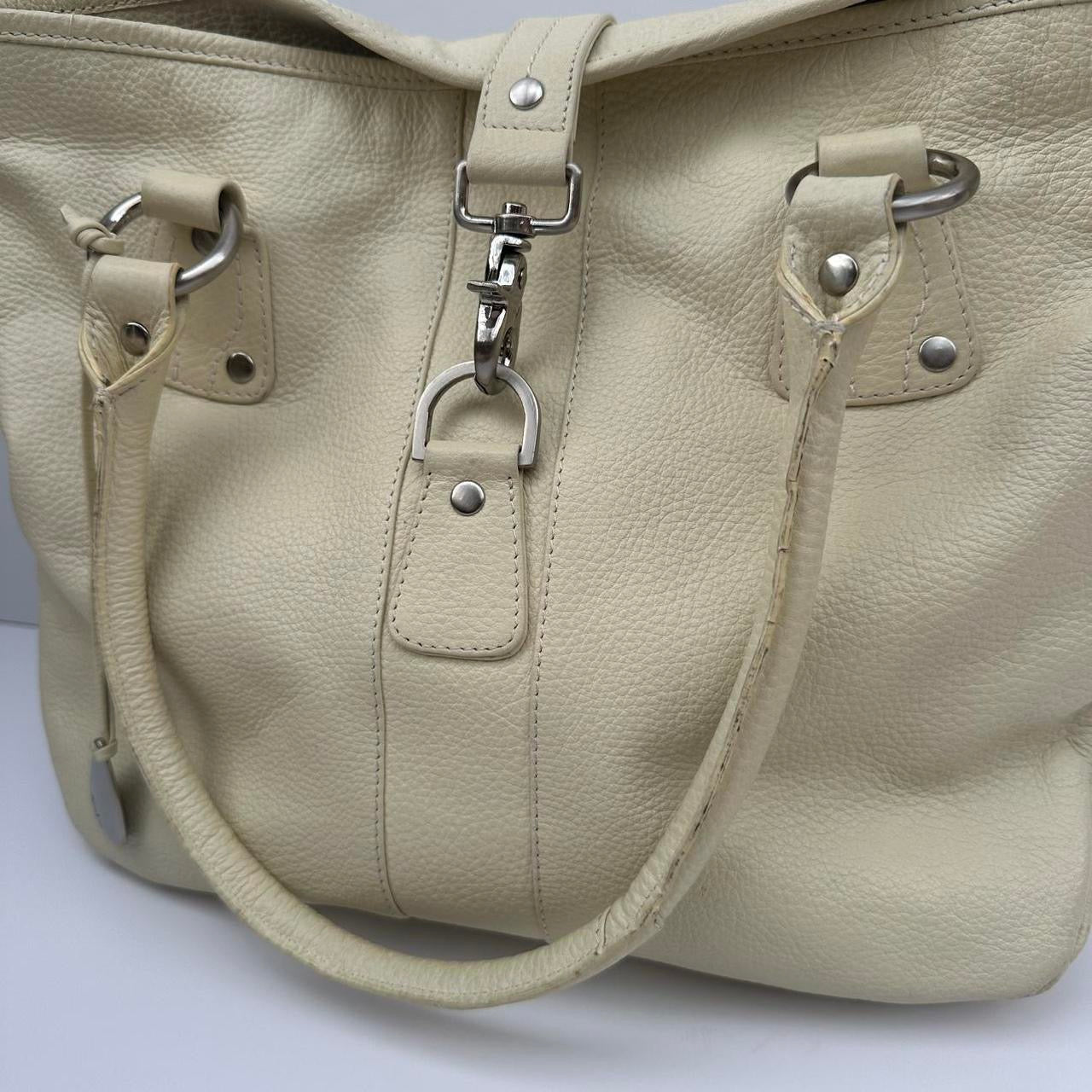 Cream leather bag