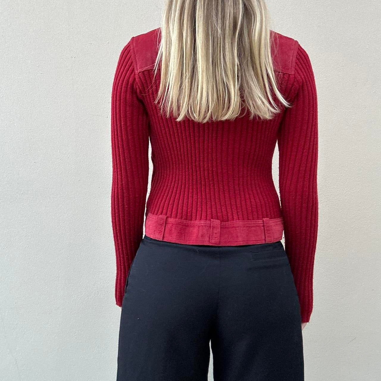 Vintage 00s red suede jumper jacket