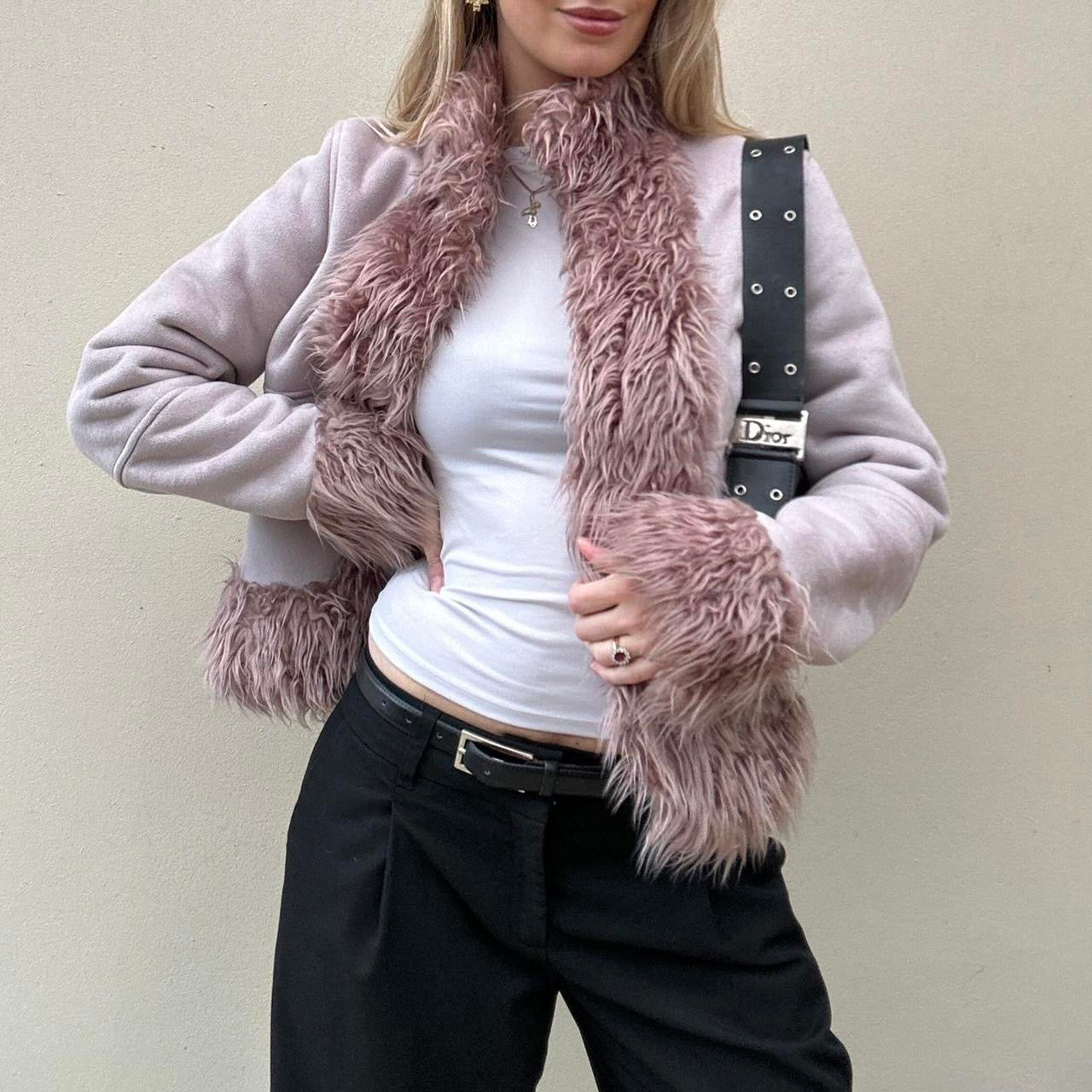 Vintage pink afghan coat