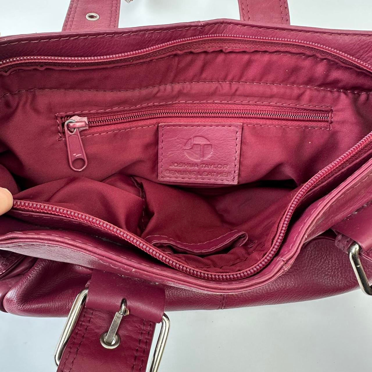Vintage 00s raspberry leather bag