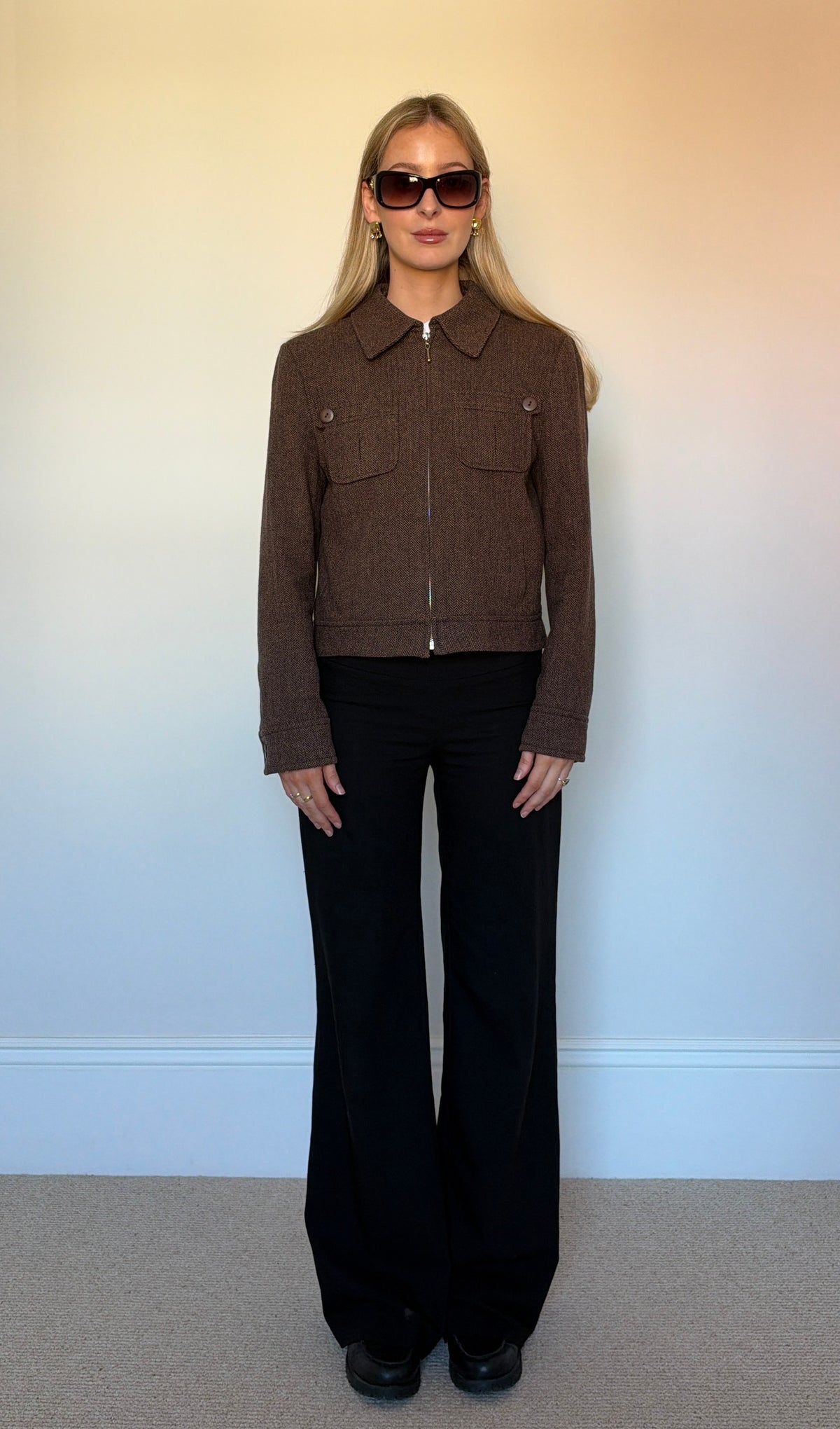 Vintage brown herringbone jacket