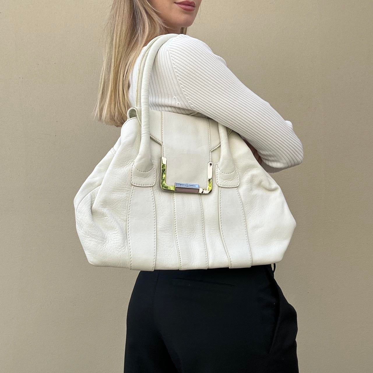 Vintage white leather bag