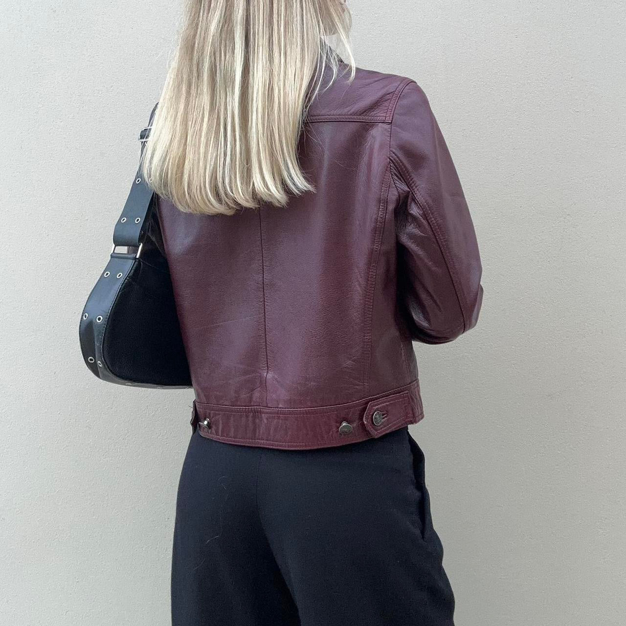 Vintage 00s burgundy leather jacket