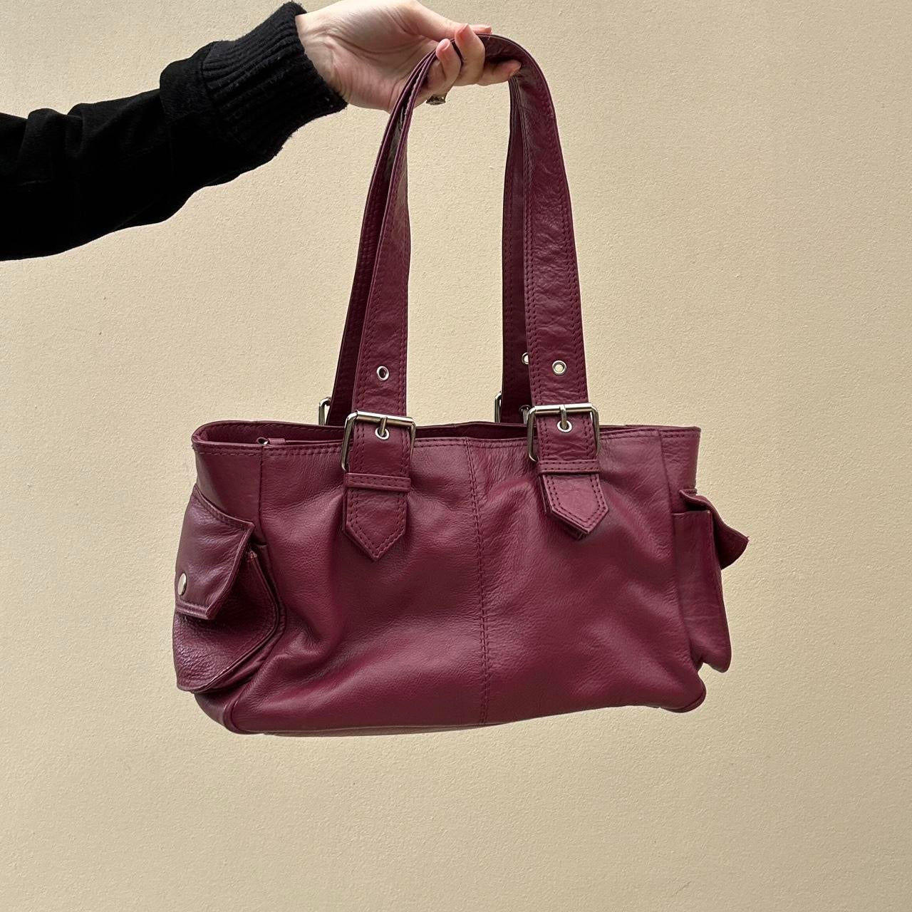 Vintage 00s raspberry leather bag