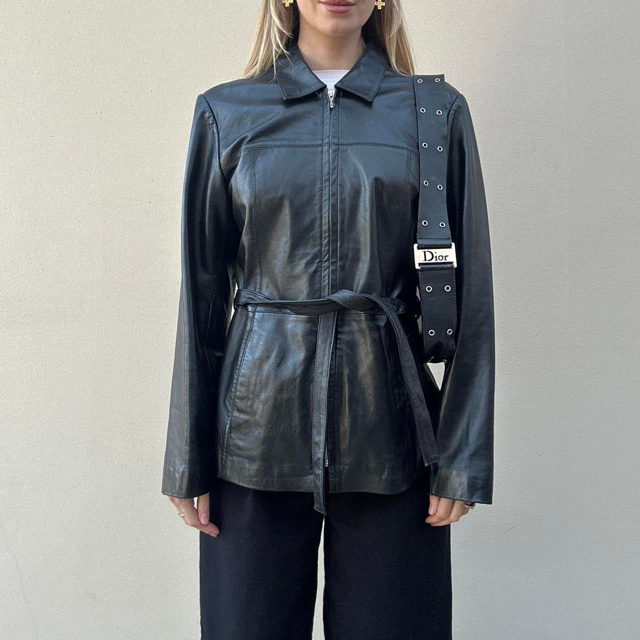 Vintage 90s black leather jacket