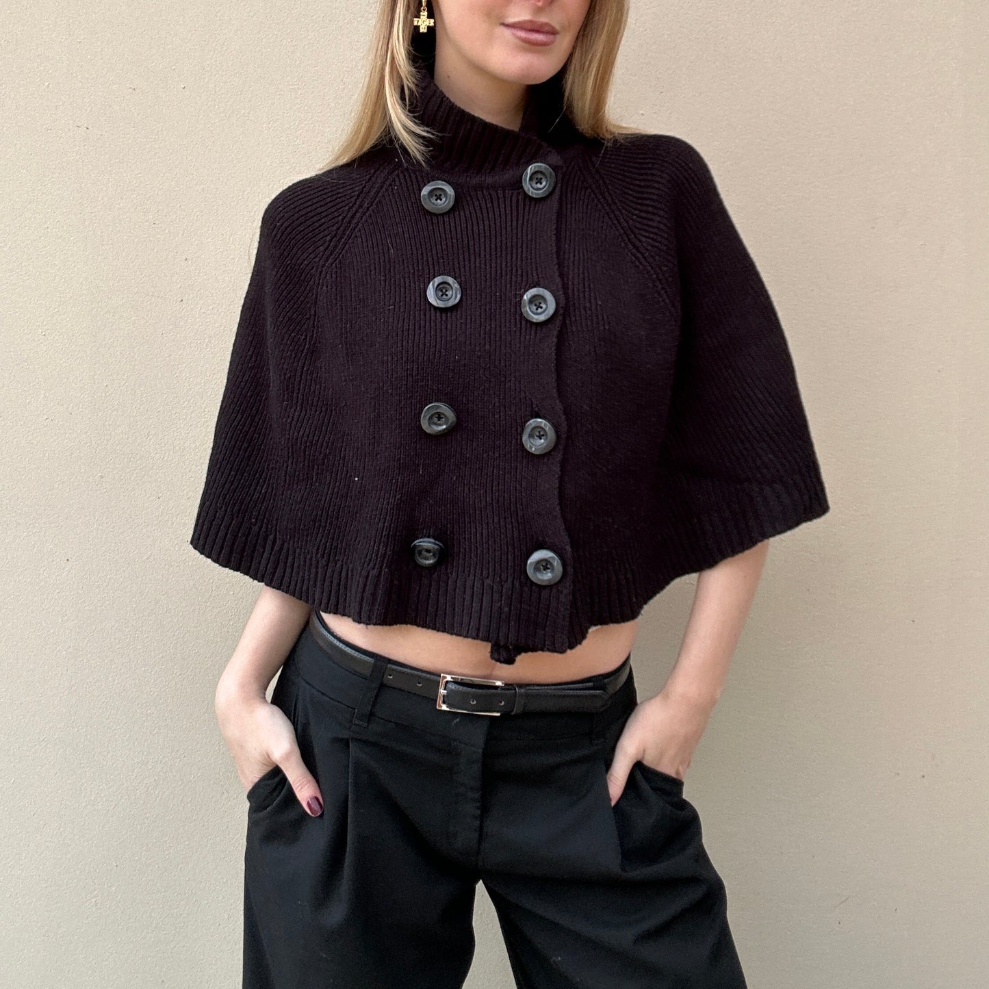 Vintage pea coat poncho