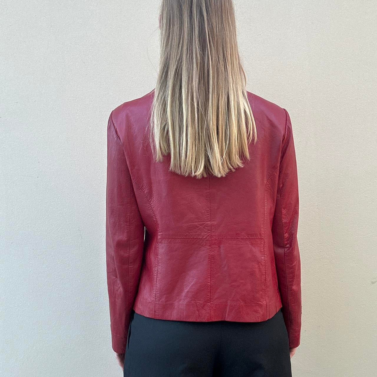 Vintage 00s red leather jacket