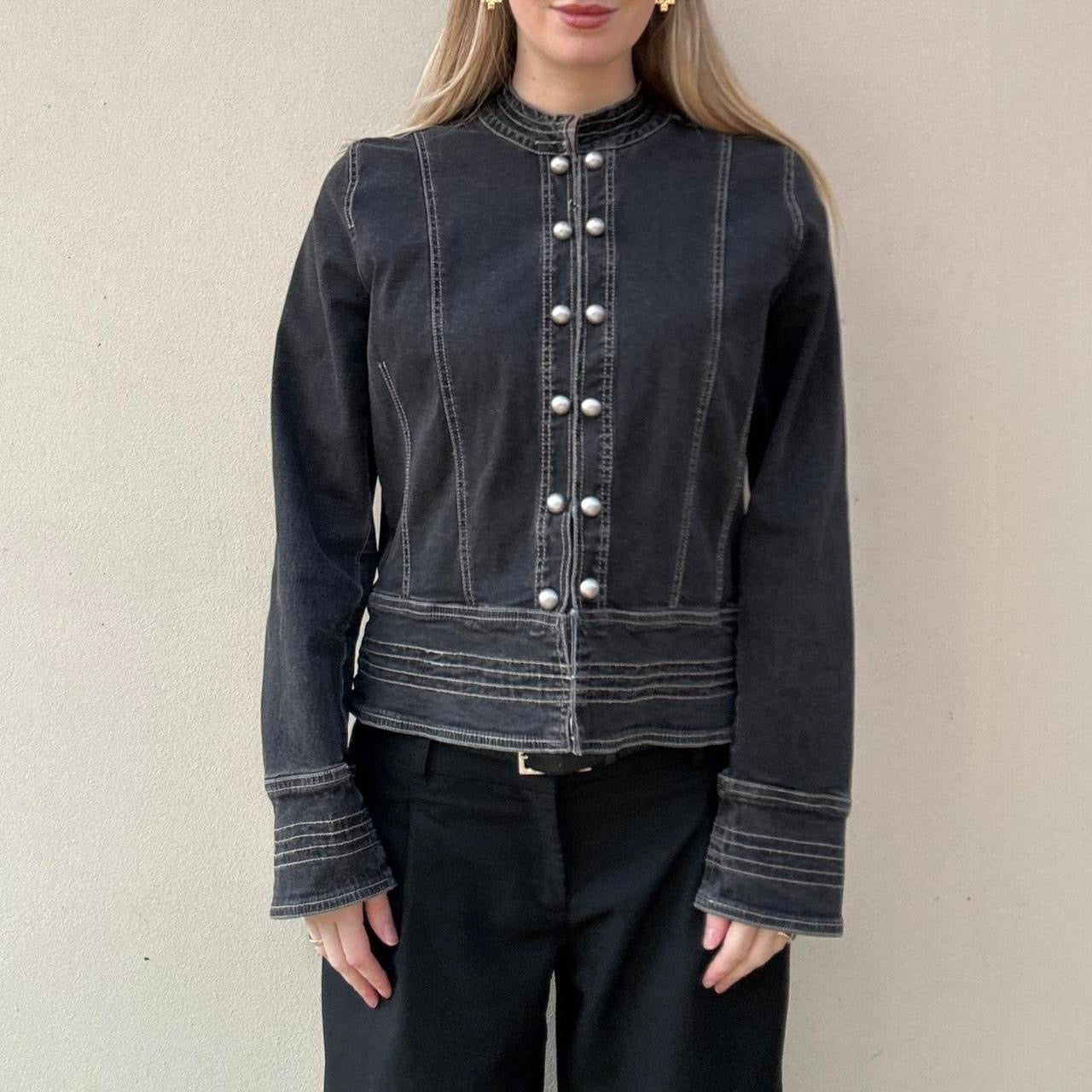 Vintage denim military jacket