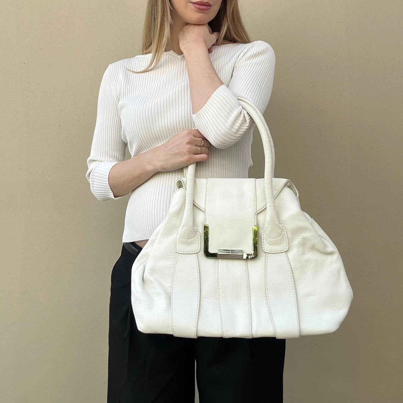 Vintage white leather bag