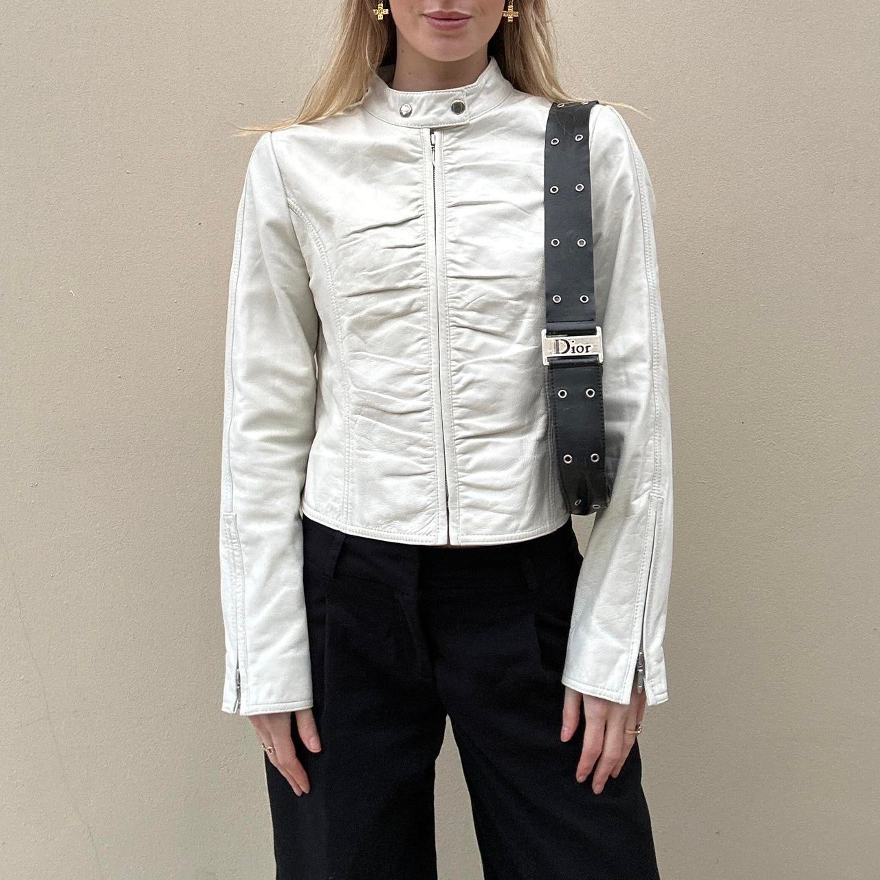 Vintage 00s white rutched jacket