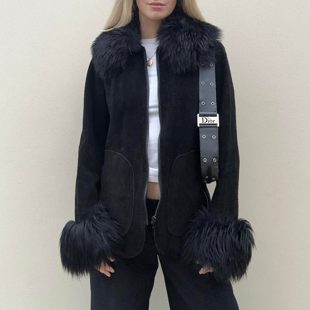 Vintage 00s chunky afghan coat