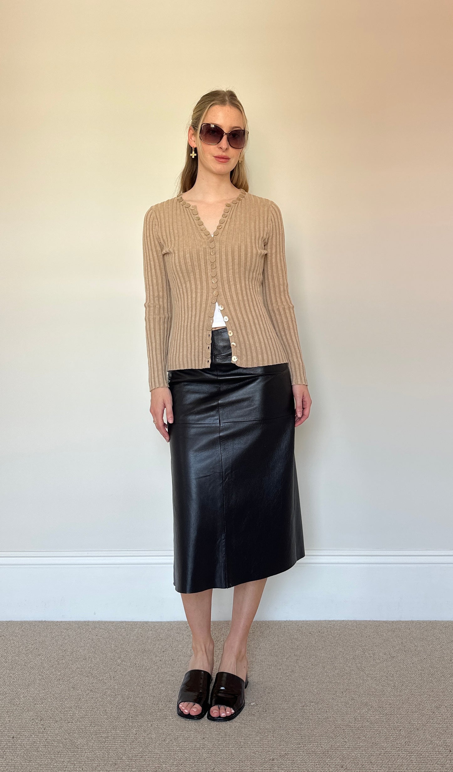 vintage knit mother of pearl top