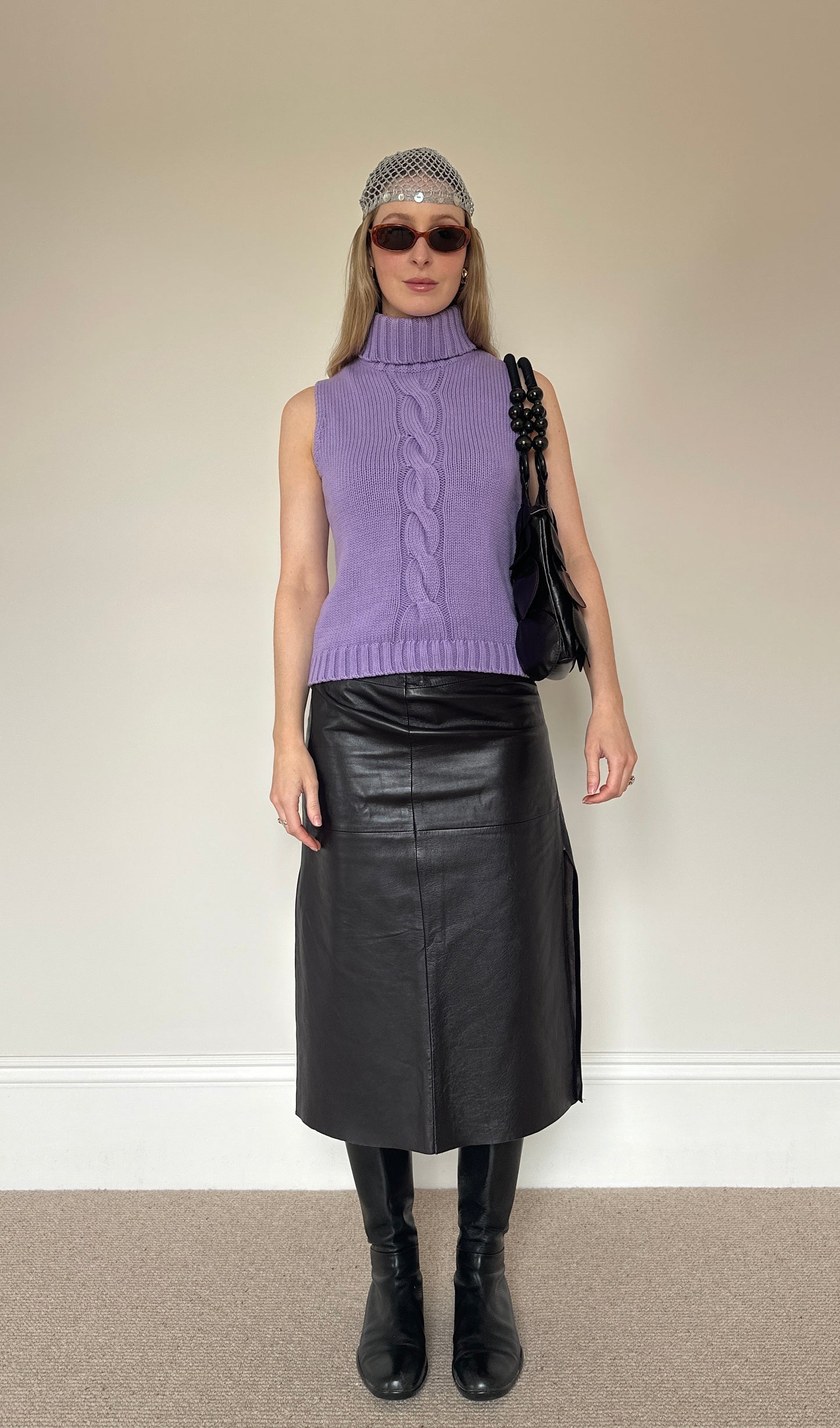 Vintage purple roll neck jumper