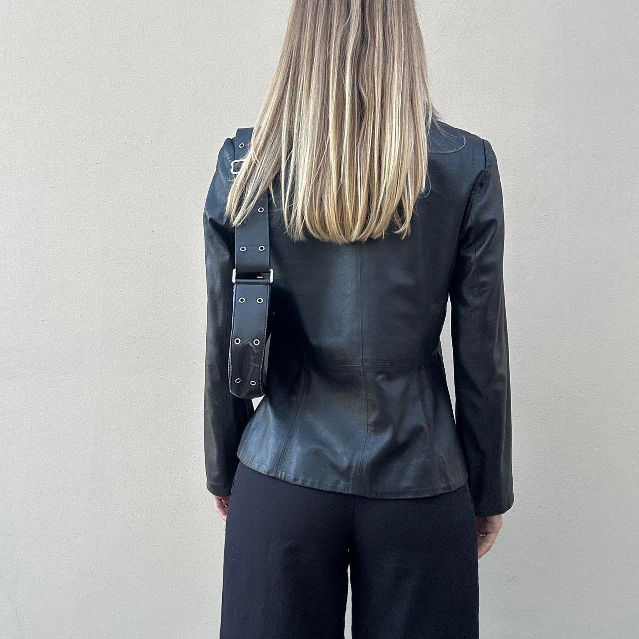Vintage 90s leather & fur jacket