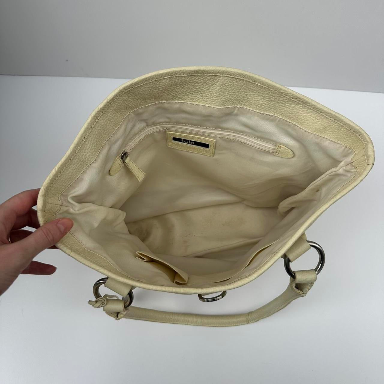 Cream leather bag