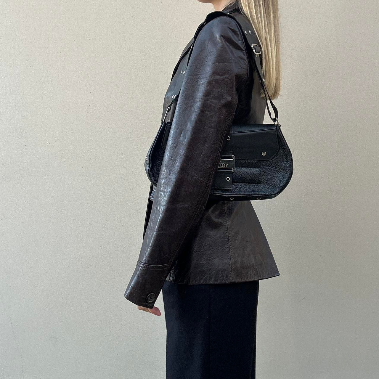 Vintage 90s brown leather blazer