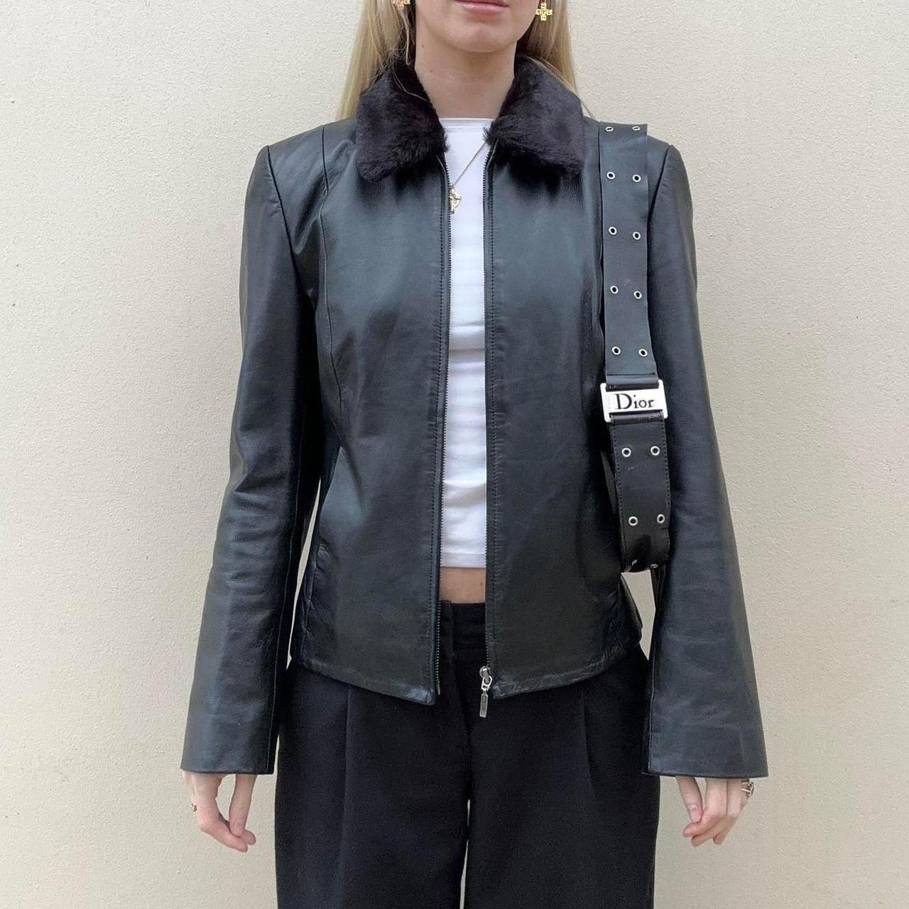Vintage 00s black leather jacket