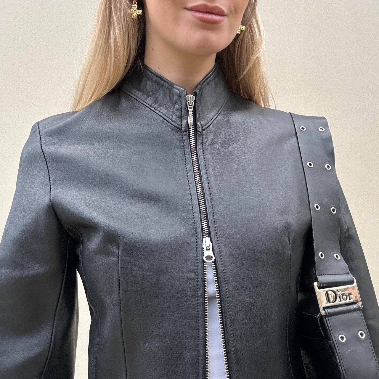 Vintage 00s leather zip jacket