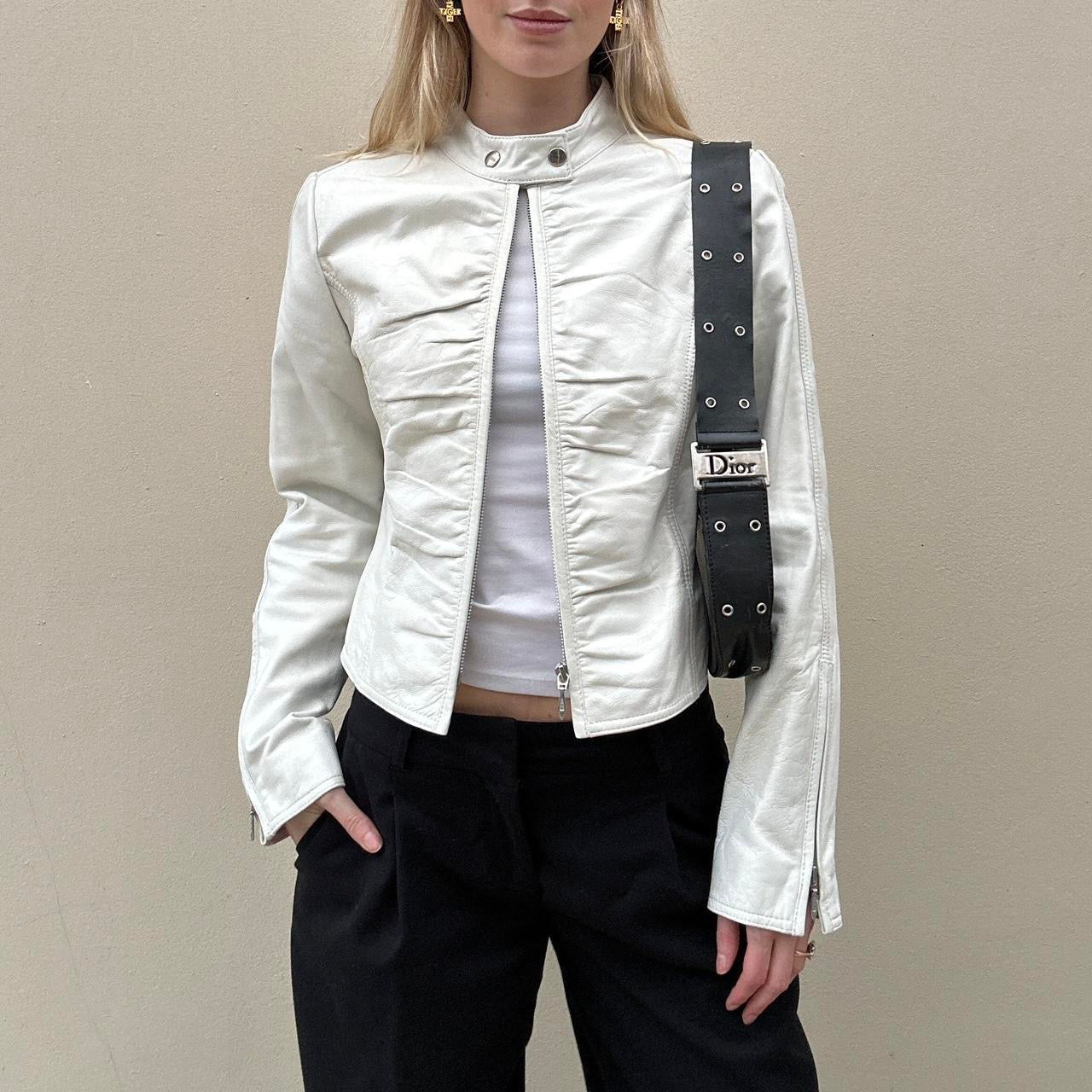 Vintage 00s white rutched jacket